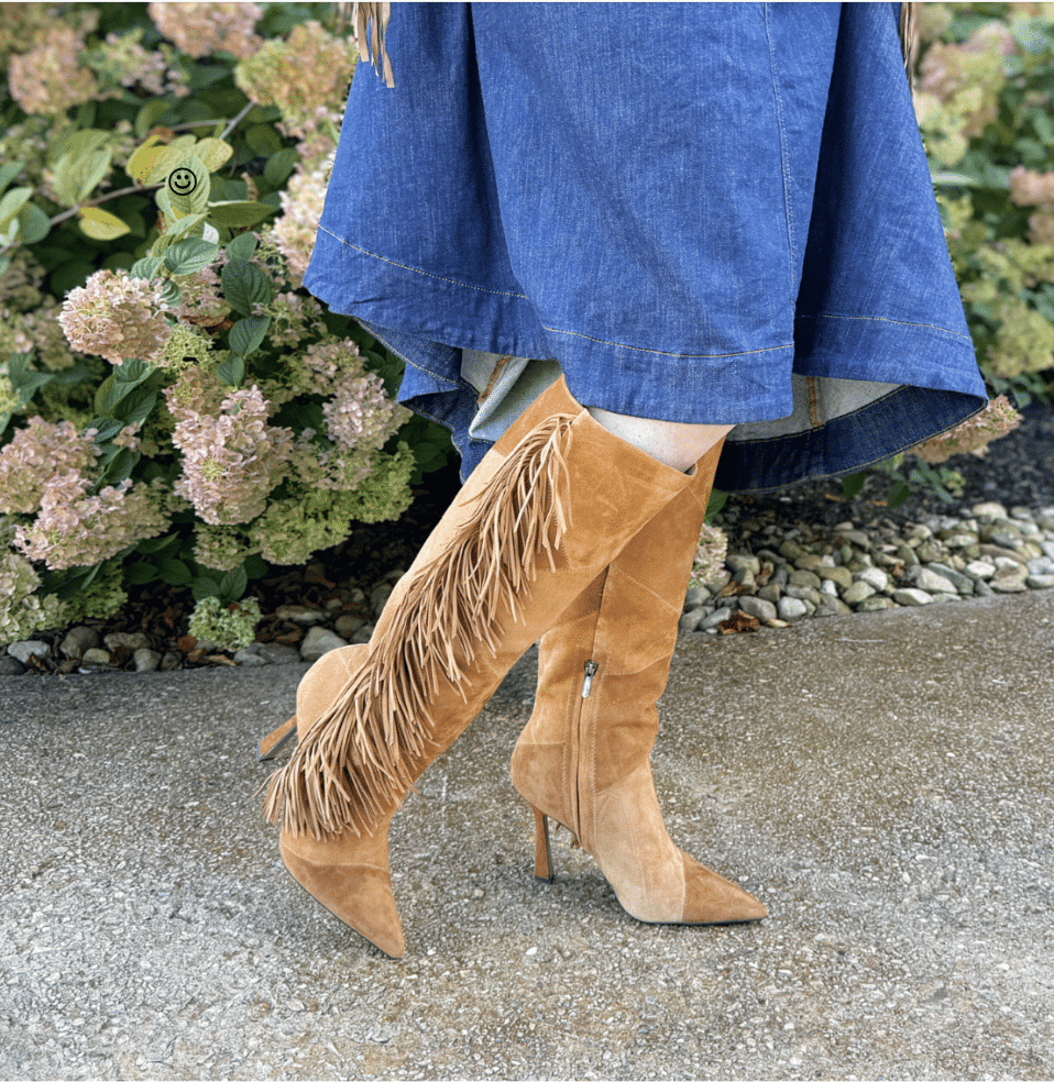 Patchwork Fringe Boots