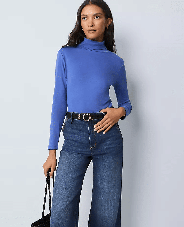 The Best Winter Tops to Wear With Jeans tania stephens 50 is not old fashion blogger ann taylor