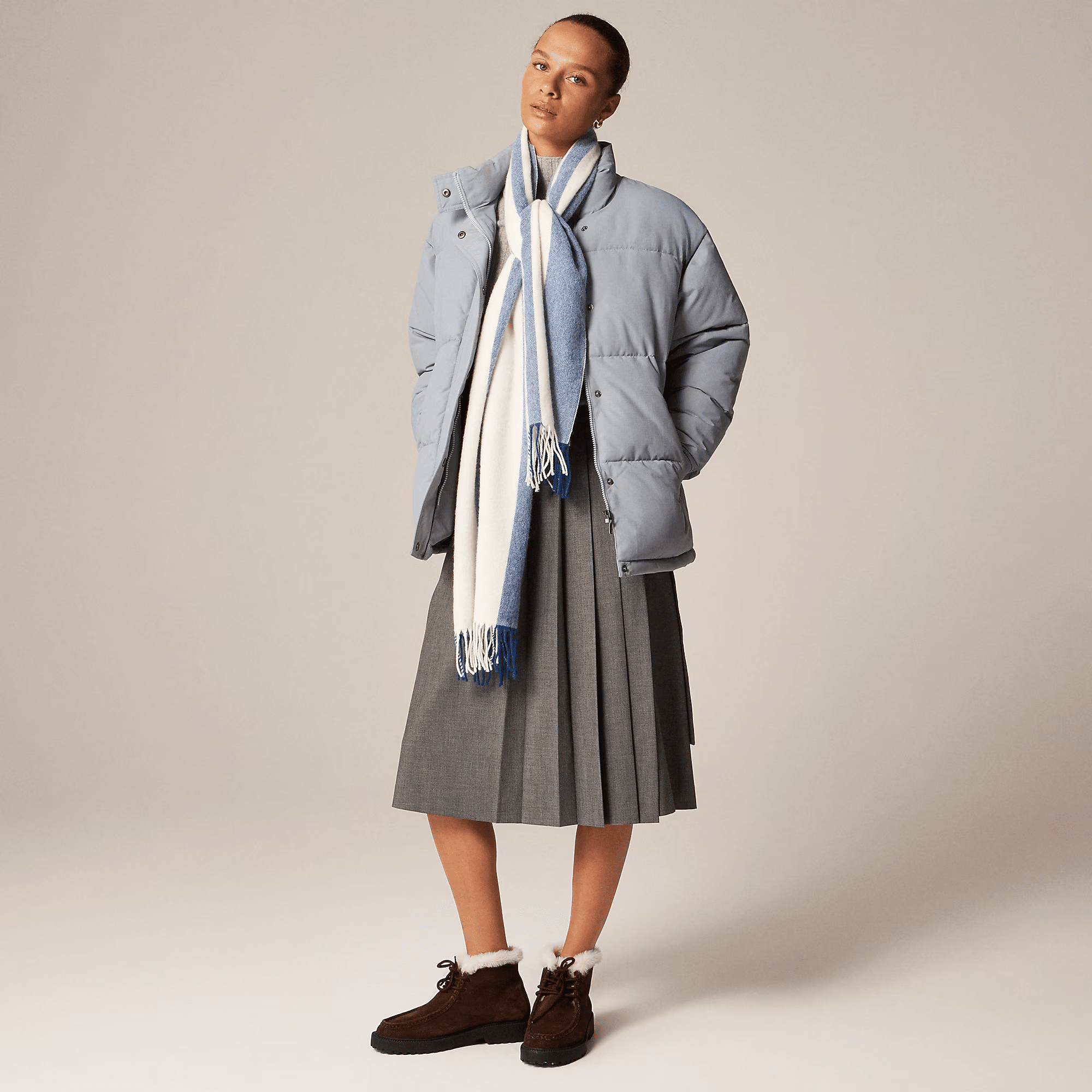 How to Travel in Cold Weather and Still Look Stylish tania stephens 50 is not old fashion blogger stripe scarf