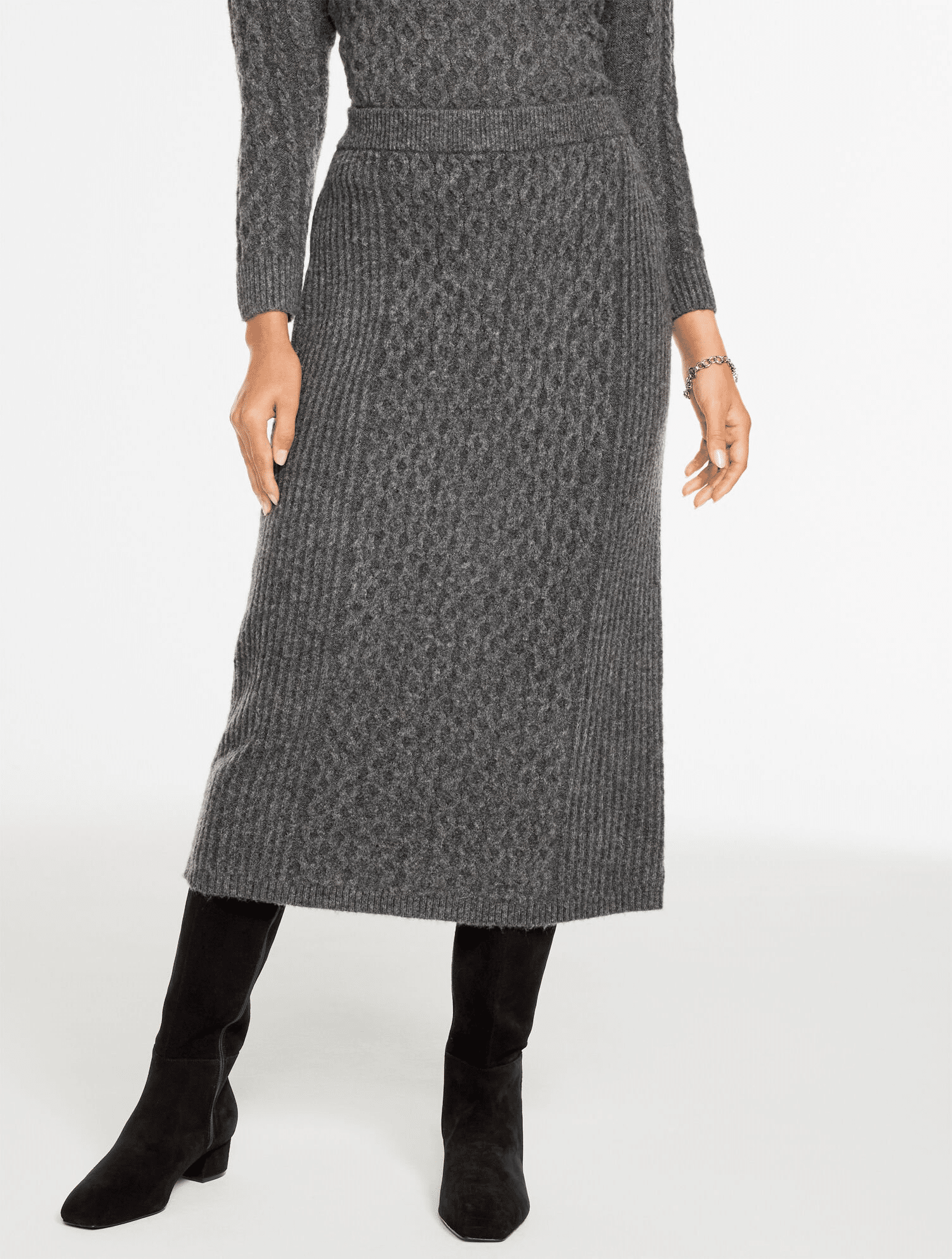 Why Matching Sets Are Still Trending (And Easy to Wear) 50 is not old fashion blogger tania stephens sweater skirt