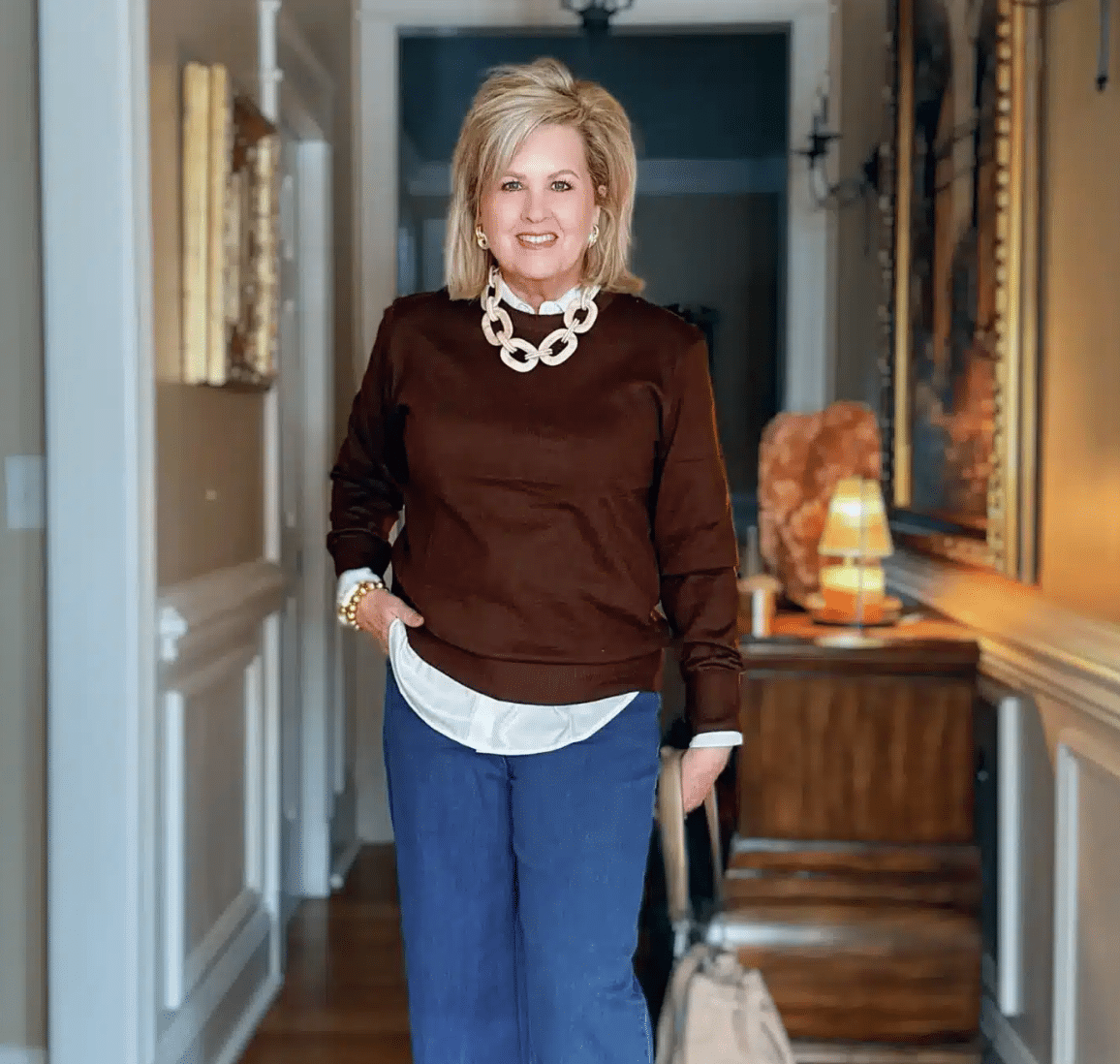 Zip-Ups and Pullovers That Work for Errands Walks and Everything In Between tania stephens 50 is not old fashion blogger crewneck