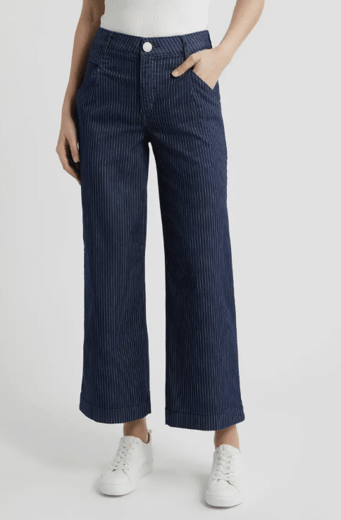 Wit & Wisdom Wyatt Skyrise Stripe V-Pocket Ankle Wide Leg Jeans Nordstrom Spring 2026 New Arrivals