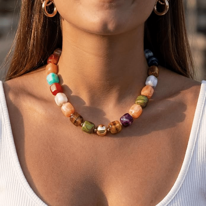 Colorful Beaded Choker Necklace