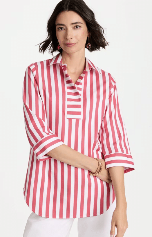 dark pink and white tunic