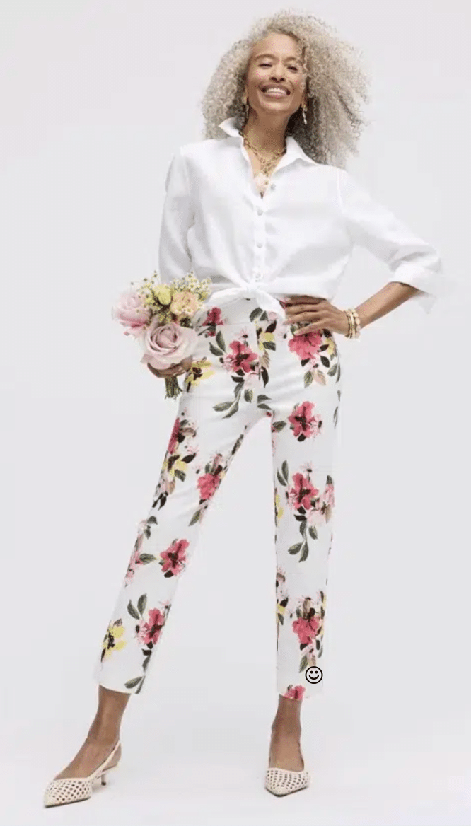 Spring Floral Pants Chico's Sunset Pink