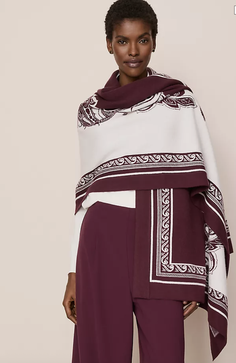 Ann Taylor Paisley Wrap Poncho