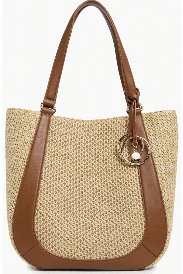 Dolce Vita Calix Tote LEATHER RATTAN HANDBAG