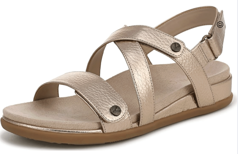 strappy sandal in metallic leather