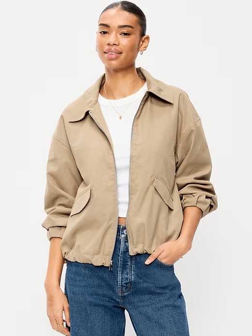 simple khaki lightweight jacket