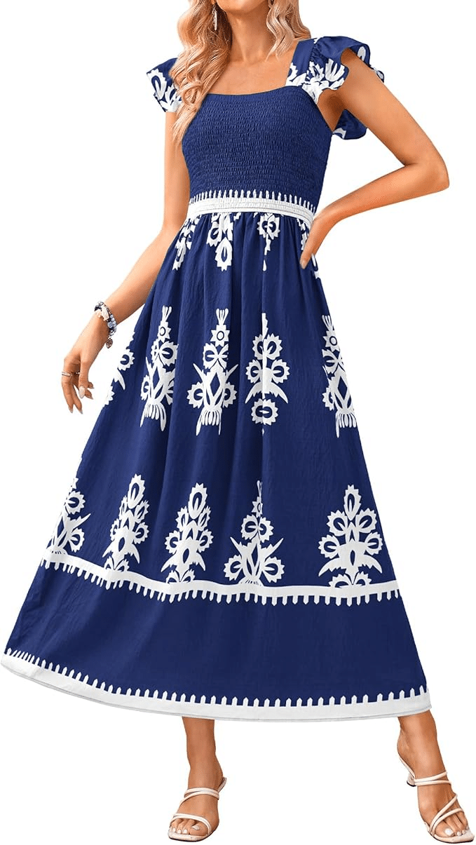 NAVY AND WHITE DRESS