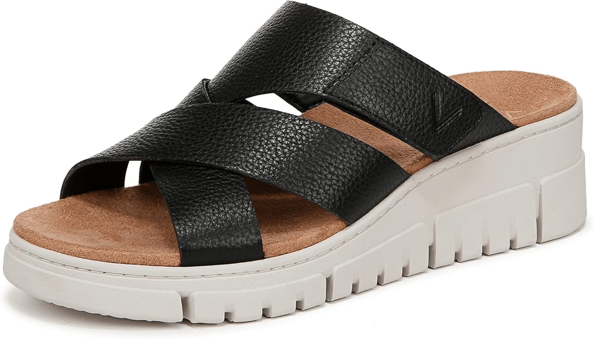 platform sandal with black straps