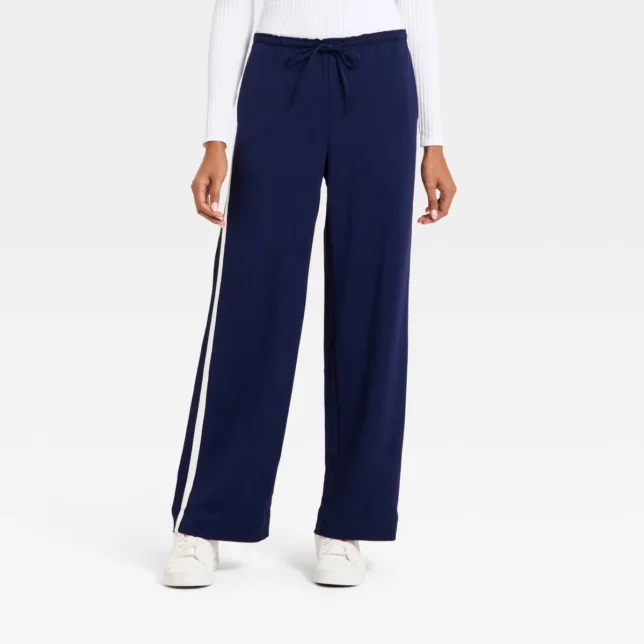NAVY AND WHITE TRACK PANT